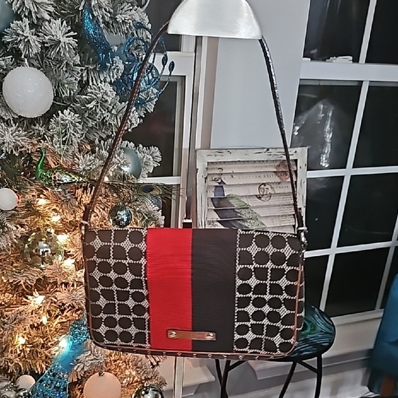 Kate Spade Classic Noel  Brown Geometric Patterned Tote Bag - Picture 2 of 5